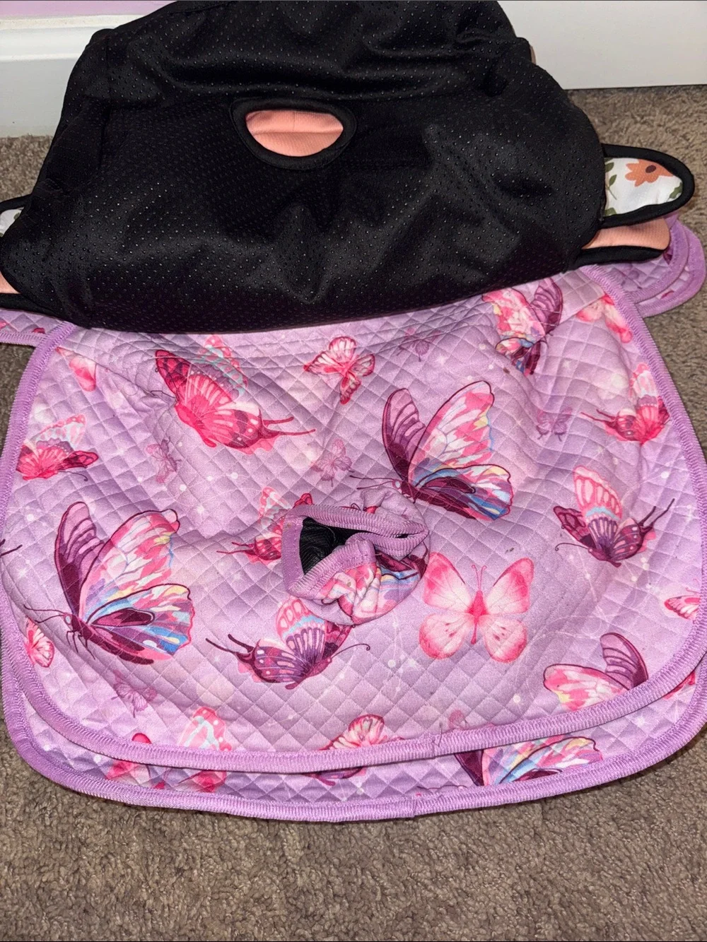 Floral & Pink car seat cover Set - Peach and Lavender set of 5